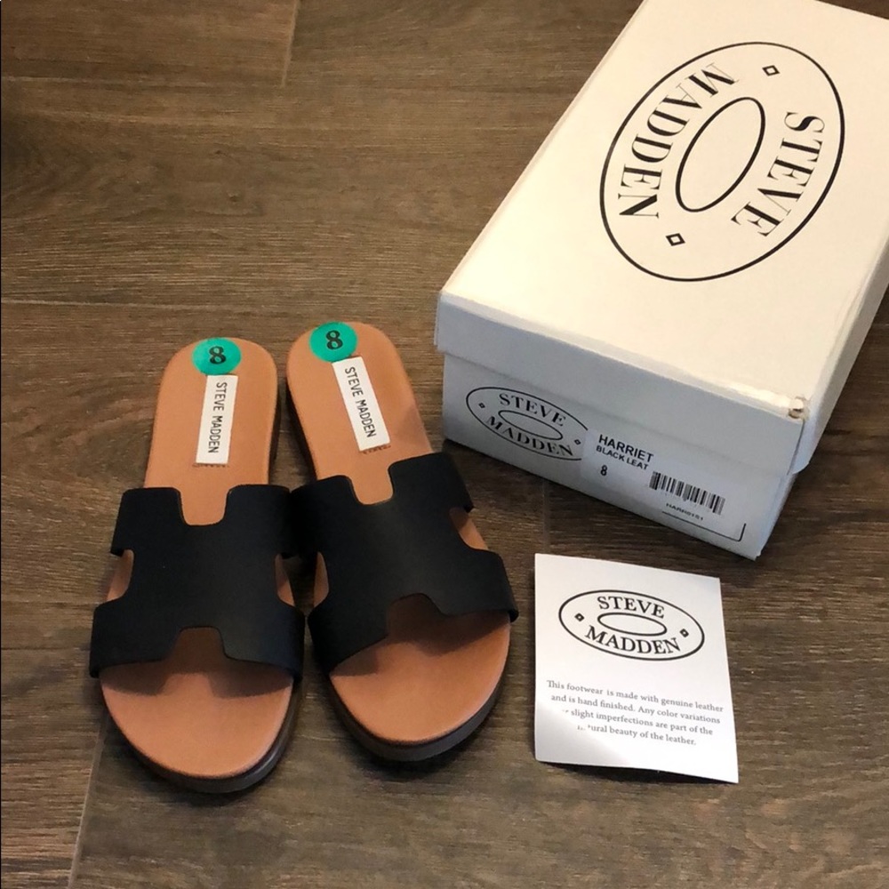 Steve Madden Harriet - Black Leather 8